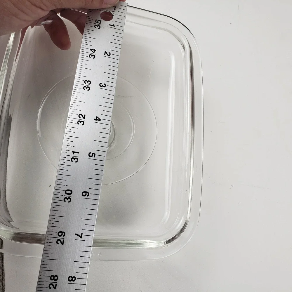Corning Ware Pyrex AA14 Clear Glass Lid Rectangular Casserole Dish 7.5x6.5